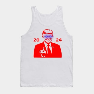 DARK TRUMP 2024 Dark Brandon Remix USA President (Red Finger) Tank Top